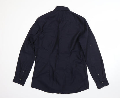 NEXT Mens Blue  Cotton  Dress Shirt Size 39 Collared Button