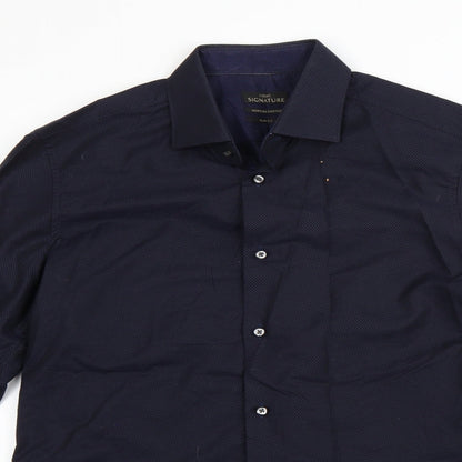 NEXT Mens Blue  Cotton  Dress Shirt Size 39 Collared Button
