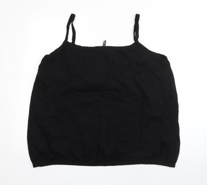 BM Womens Black  Cotton Basic Blouse Size XL Square Neck