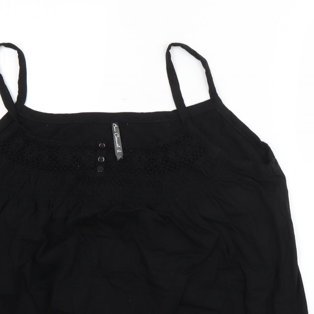 BM Womens Black  Cotton Basic Blouse Size XL Square Neck
