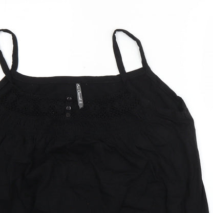BM Womens Black  Cotton Basic Blouse Size XL Square Neck