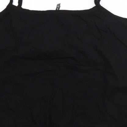 BM Womens Black  Cotton Basic Blouse Size XL Square Neck