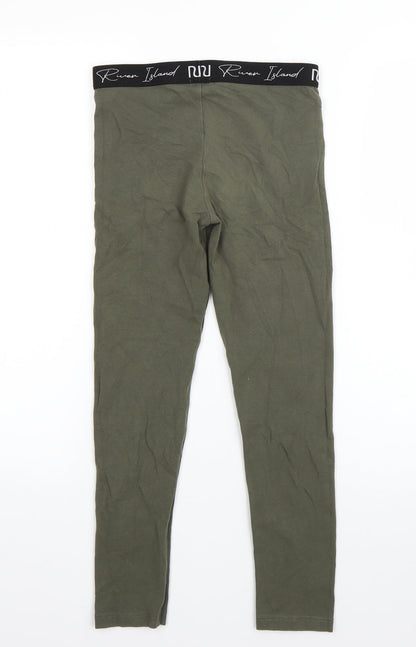 River Island Girls Green  Cotton  Pyjama Pants Size 9-10 Years