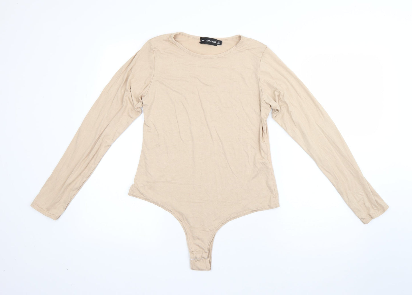 Pretty Little Thing Womens Beige  Viscose Romper One-Piece Size 12