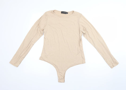 Pretty Little Thing Womens Beige  Viscose Romper One-Piece Size 12