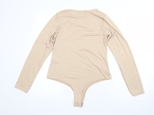 Pretty Little Thing Womens Beige  Viscose Romper One-Piece Size 12
