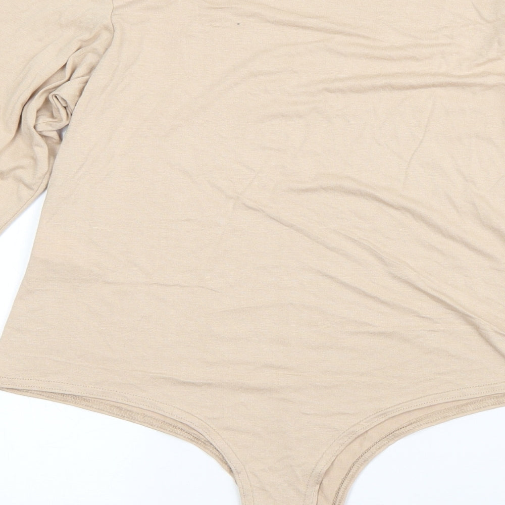 Pretty Little Thing Womens Beige  Viscose Romper One-Piece Size 12