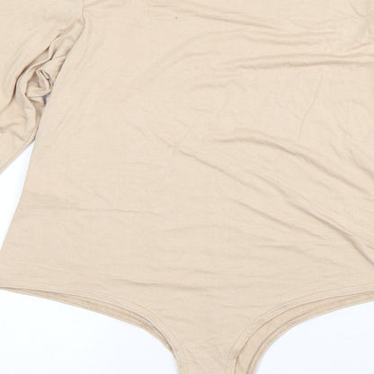 Pretty Little Thing Womens Beige  Viscose Romper One-Piece Size 12