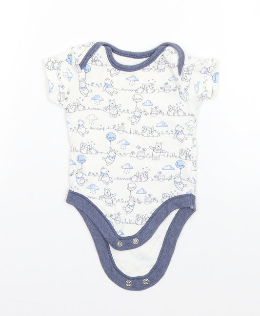 George Boys White  Cotton Babygrow One-Piece Size 0-3 Months   - Winnie the Pooh