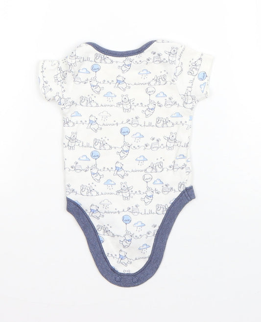 George Boys White  Cotton Babygrow One-Piece Size 0-3 Months   - Winnie the Pooh