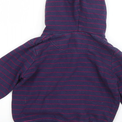 Joule Girls Purple Striped Cotton Pullover Hoodie Size 5 Years