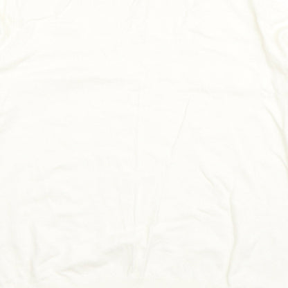 F&F Womens White Round Neck  Acrylic Pullover Jumper Size 14