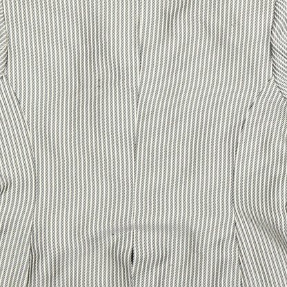 Brand and care label for Presen women’s beige striped jacket blazer, size UK 12, zip