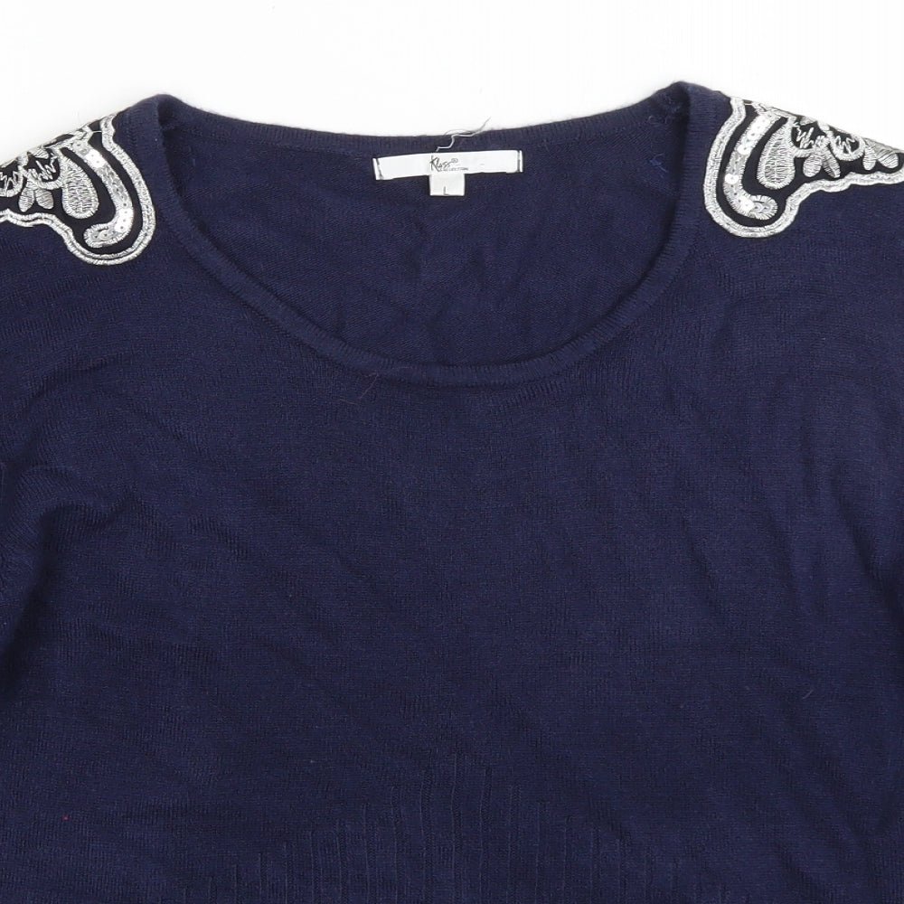 Womens UK Size L Klass Blue Pullover Jumper