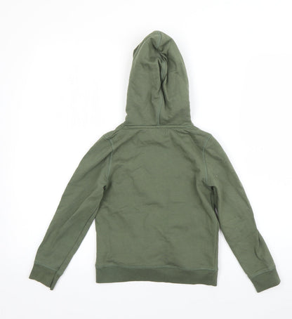 Preworn Boys Green  Cotton Pullover Hoodie Size 6 Years