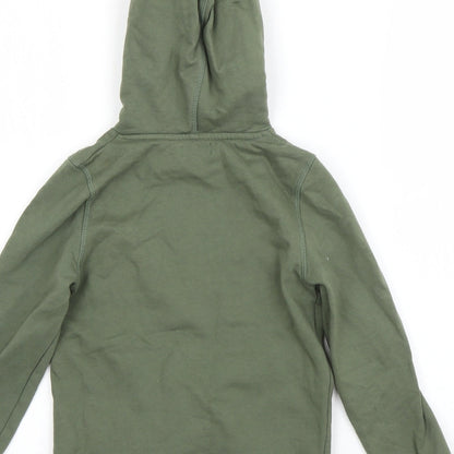 Preworn Boys Green  Cotton Pullover Hoodie Size 6 Years