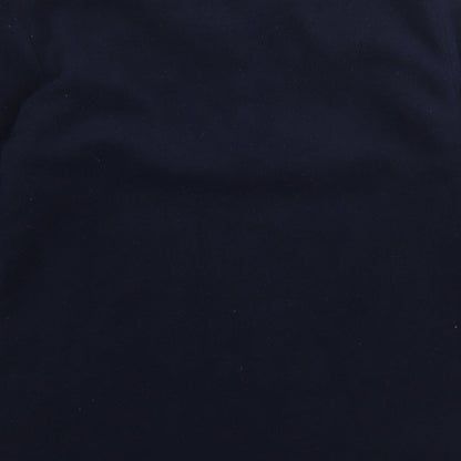 Preworn Mens Blue V-Neck  Polyester Pullover Jumper Size S