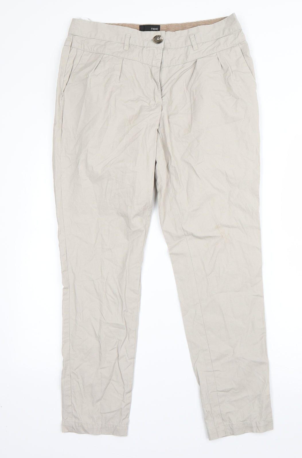 Womens UK Size 10 NEXT Regular Fit Dress Pants Beige Trousers