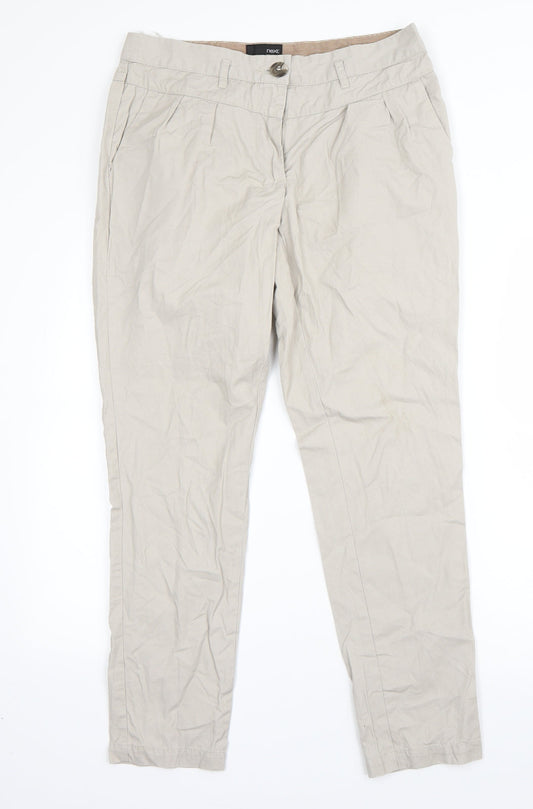 Womens UK Size 10 NEXT Regular Fit Dress Pants Beige Trousers