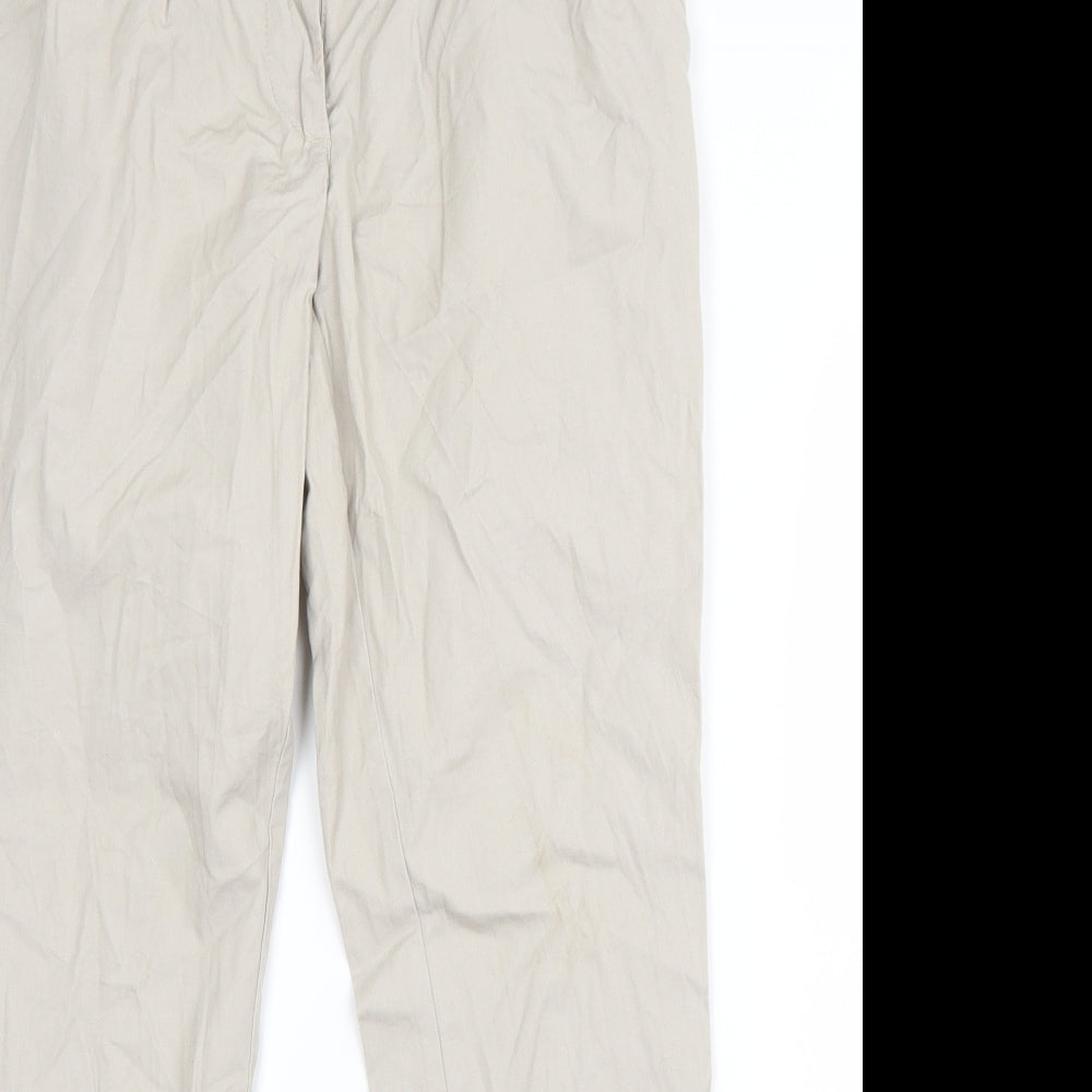Womens UK Size 10 NEXT Regular Fit Dress Pants Beige Trousers