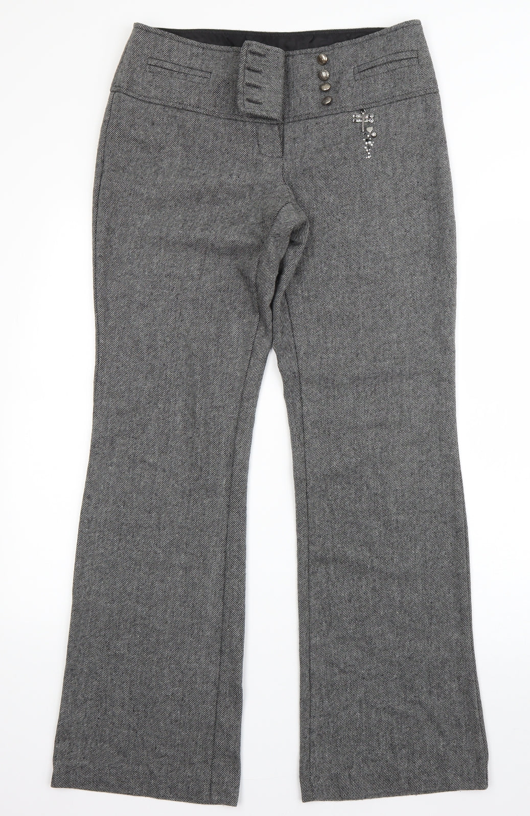 George Womens Grey  Polyester Dress Pants Trousers Size 10 L30 in Regular