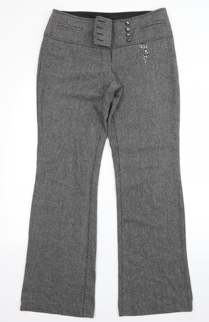 George Womens Grey  Polyester Dress Pants Trousers Size 10 L30 in Regular