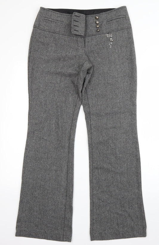 George Womens Grey  Polyester Dress Pants Trousers Size 10 L30 in Regular