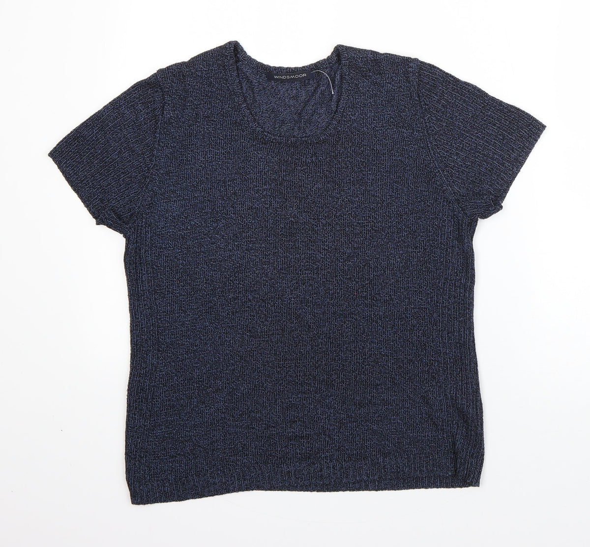 Front view of Windsor women’s blue round neck viscose jumper, size S