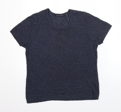Front view of Windsor women’s blue round neck viscose jumper, size S