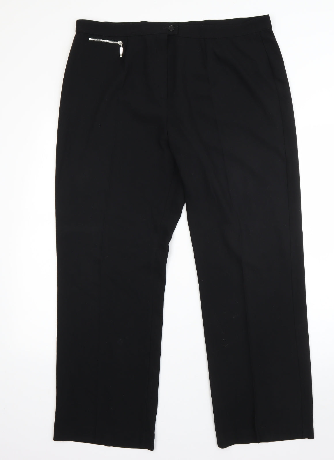 Womens UK Size 36 in Preworn Regular Fit Dress Pants Black Trousers