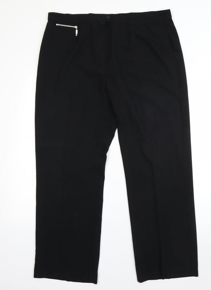 Womens UK Size 36 in Preworn Regular Fit Dress Pants Black Trousers