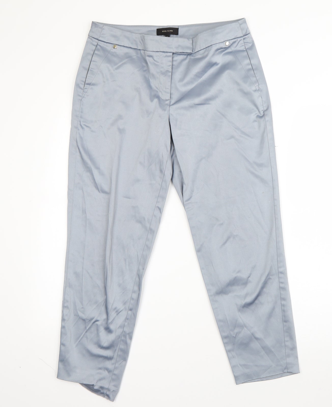 Womens UK Size 8 River Island Regular Fit Dress Pants Blue Trousers