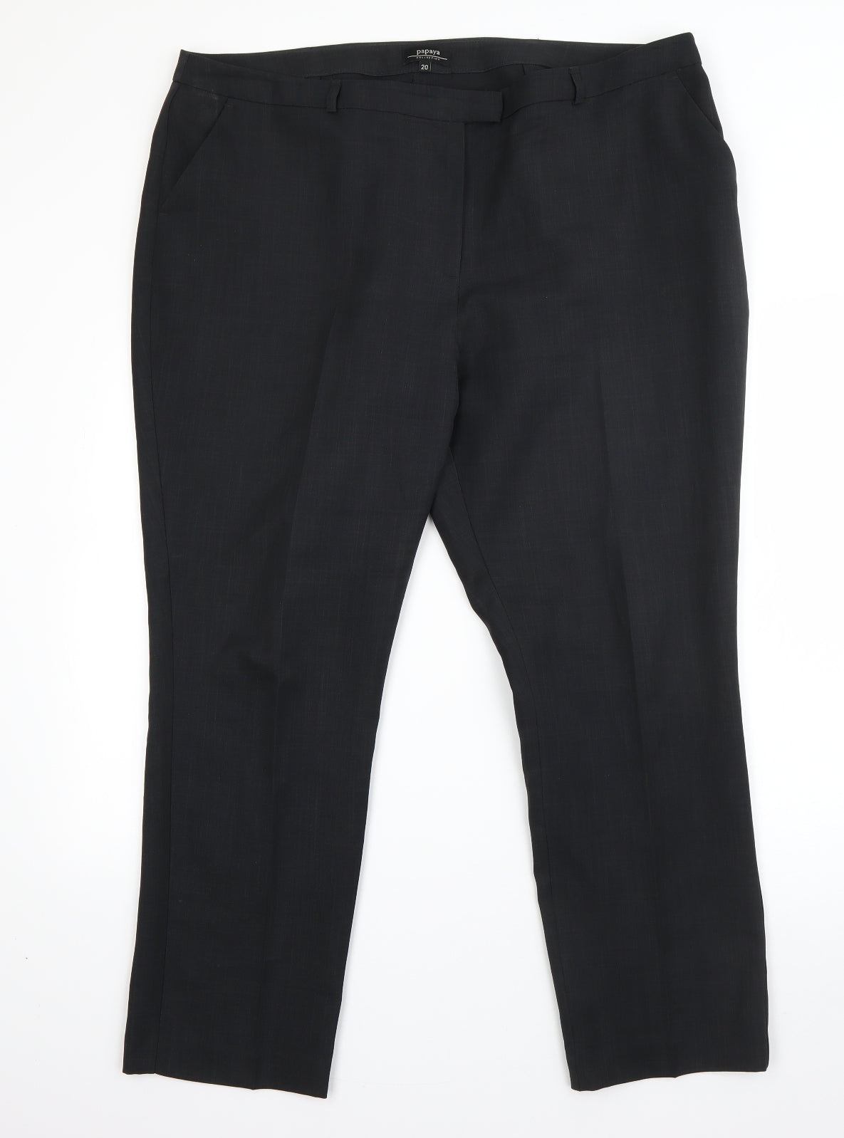 Womens UK Size 20 Papaya Regular Fit Dress Pants Grey Trousers