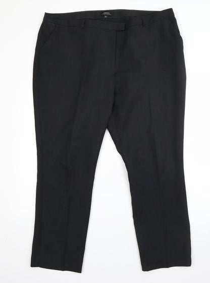 Womens UK Size 20 Papaya Regular Fit Dress Pants Grey Trousers