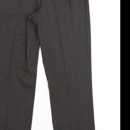 Womens UK Size 8 M&S Regular Fit Dress Pants Grey Trousers