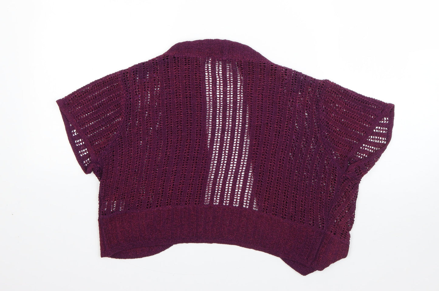 M&S Womens Purple V-Neck  Acrylic Cardigan Jumper Size L