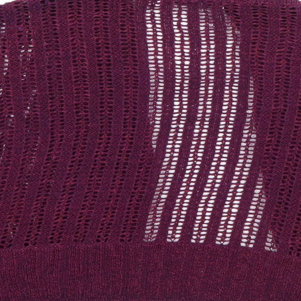 M&S Womens Purple V-Neck  Acrylic Cardigan Jumper Size L