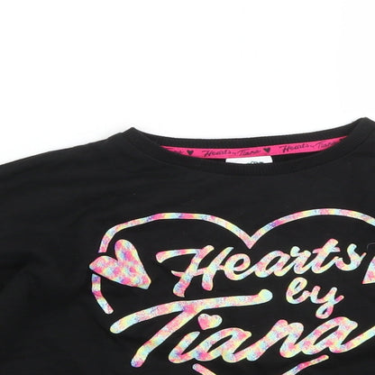 George Girls Black  Cotton Shrug Sweatshirt Size 4-5 Years   - Love Heart