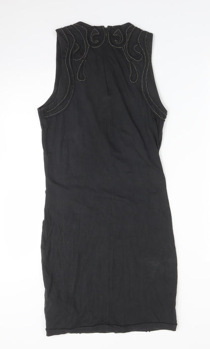 H&M Womens Grey  Cotton Bodycon  Size 10  Round Neck