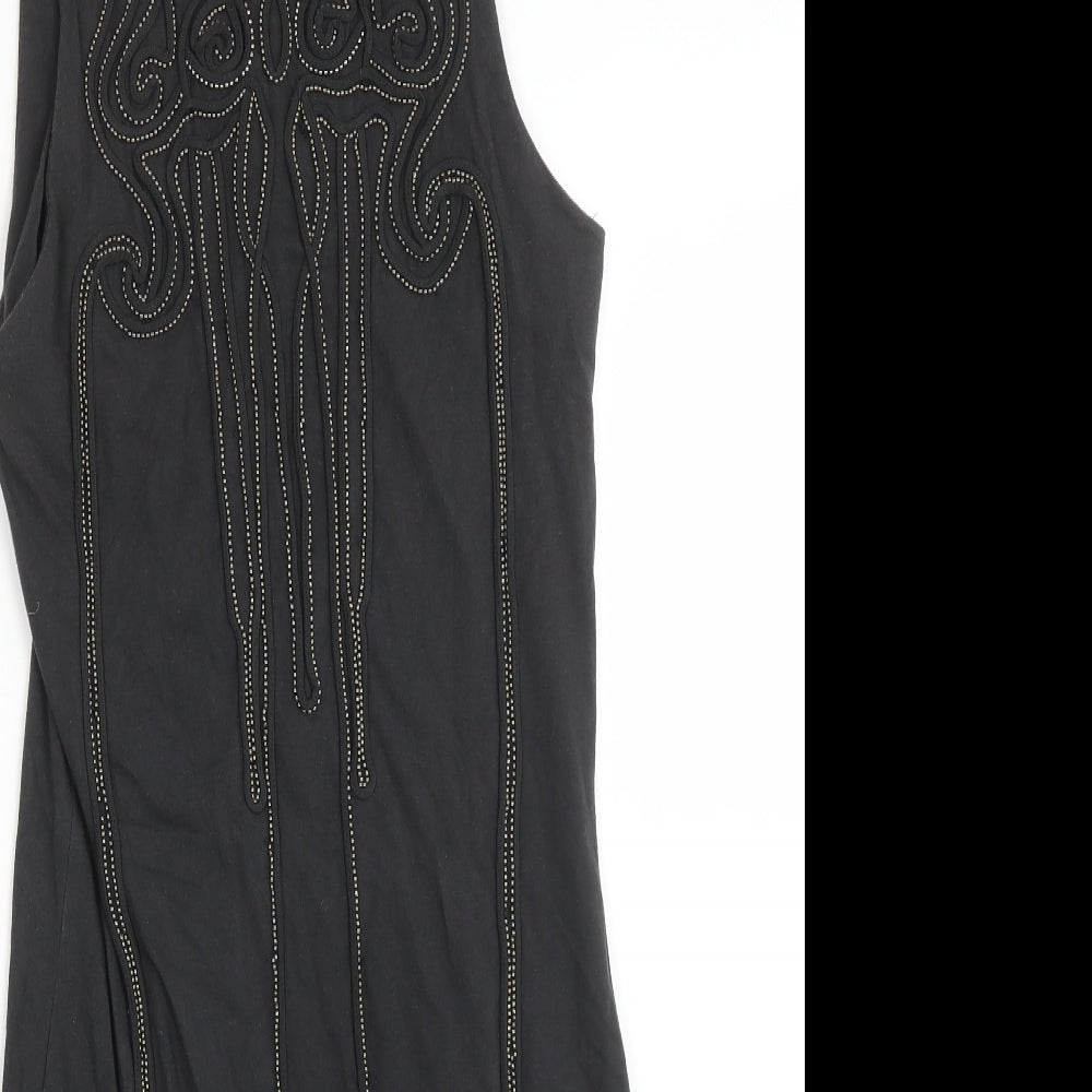H&M Womens Grey  Cotton Bodycon  Size 10  Round Neck