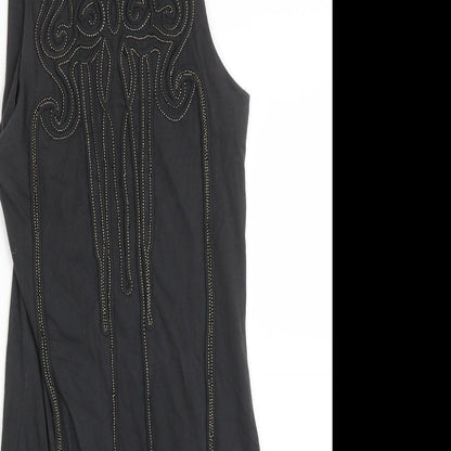 H&M Womens Grey  Cotton Bodycon  Size 10  Round Neck