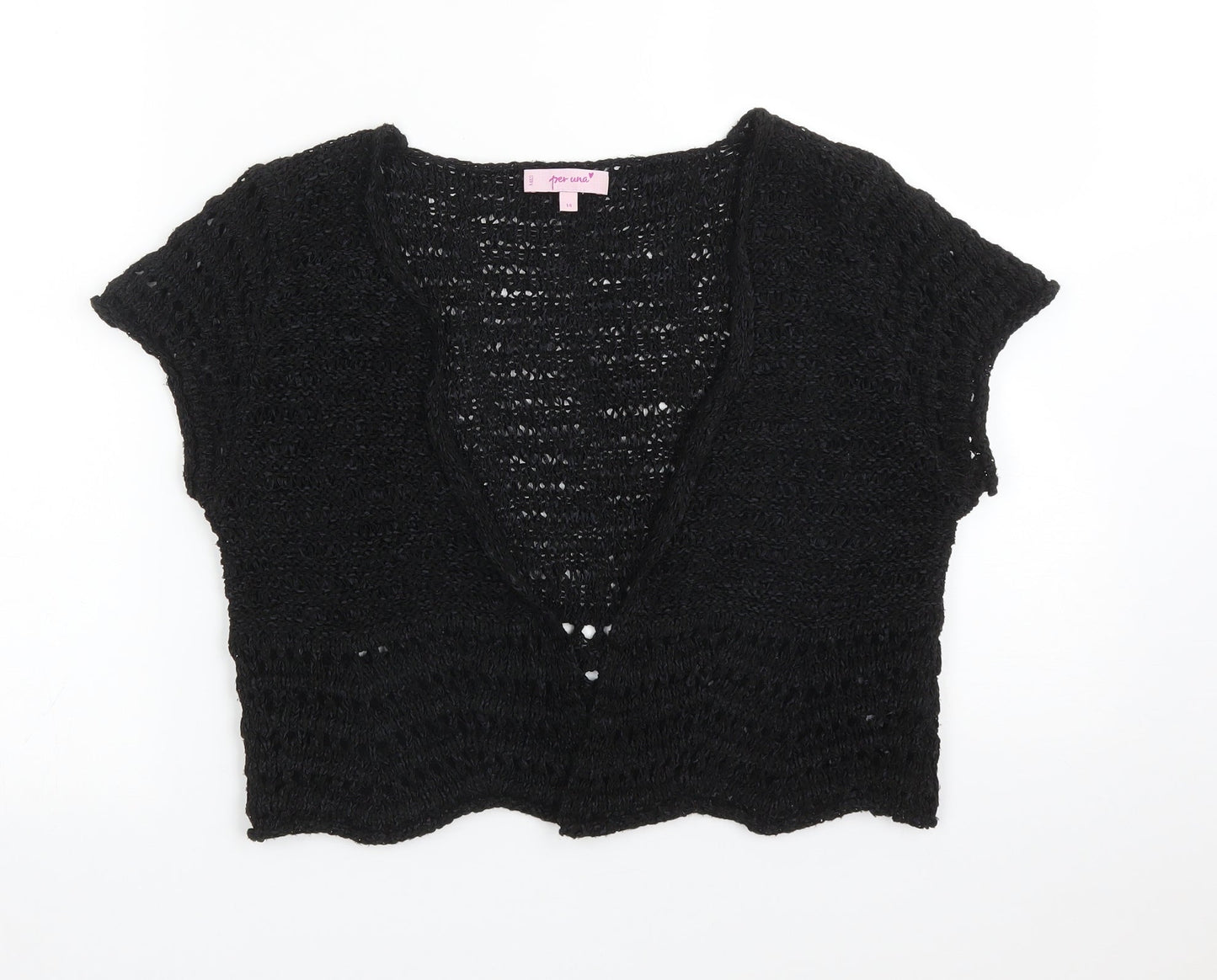 Womens UK Size 14 Per Una Black Cardigan Jumper
