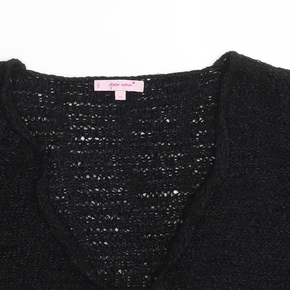 Womens UK Size 14 Per Una Black Cardigan Jumper