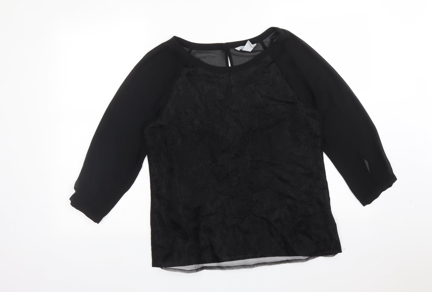Womens UK Size 10 H&M Black Basic Blouse