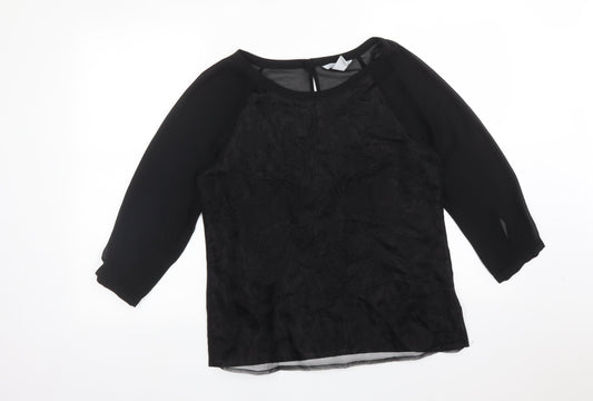 Womens UK Size 10 H&M Black Basic Blouse