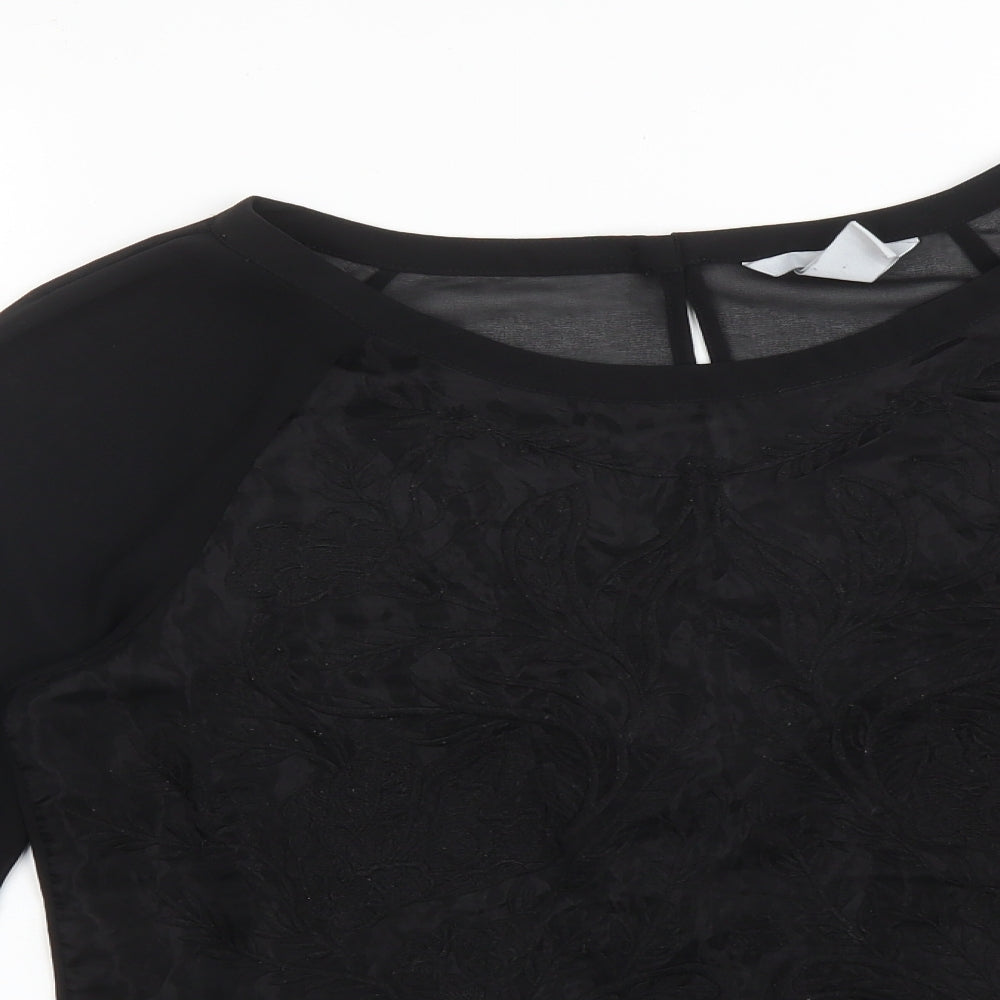 Womens UK Size 10 H&M Black Basic Blouse