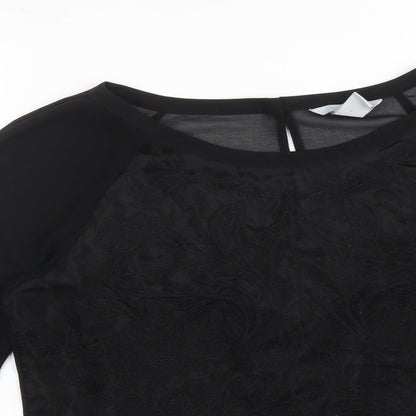 Womens UK Size 10 H&M Black Basic Blouse