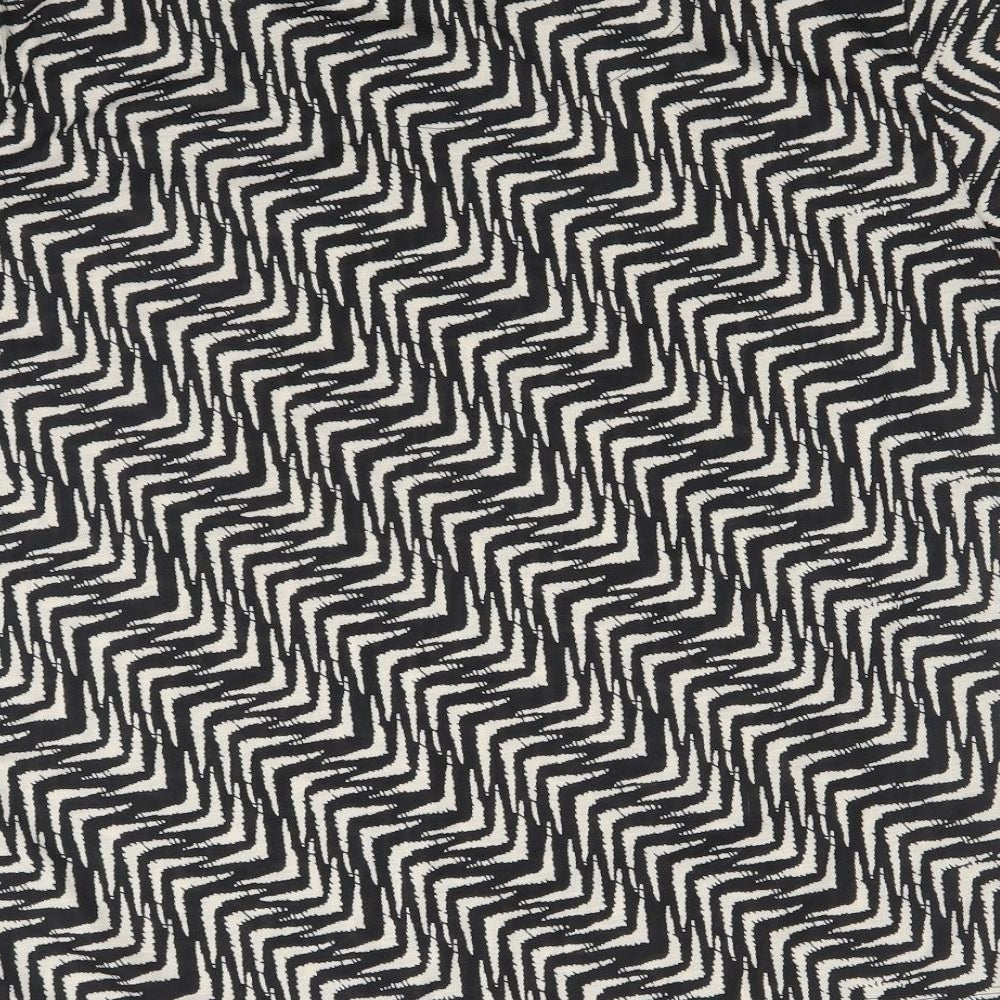 M&S Womens Multicoloured Geometric Polyester Basic T-Shirt Size 16 Round Neck