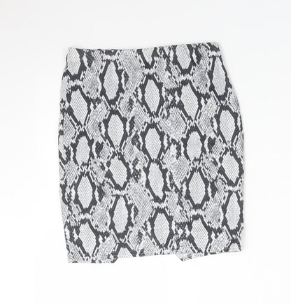 Missguided Womens Multicoloured Animal Print Polyester Straight & Pencil Skirt Size 6