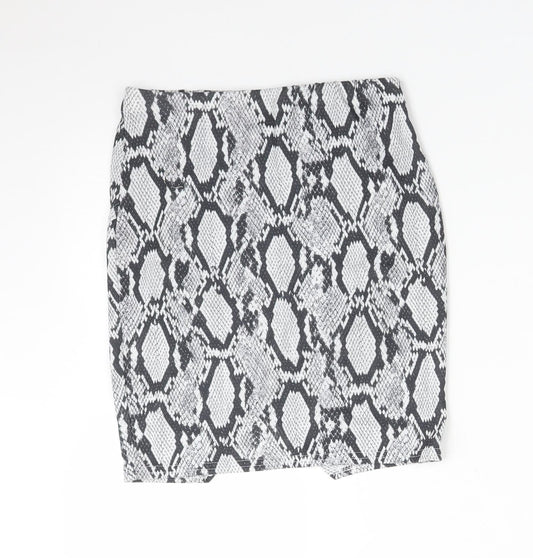 Missguided Womens Multicoloured Animal Print Polyester Straight & Pencil Skirt Size 6